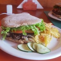 Vegan hamburger at La Bicicleta in El Chalten