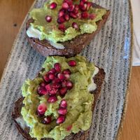 Bread with avocado smash at Kunsthauscafé in Graz