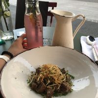 Vegetarische Suppen ( hier Pastinake) war sehr gut at Kunsthauscafé in Graz