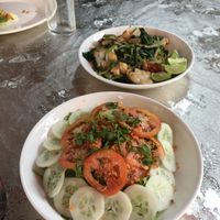 Luang Prabang salad and greens  at Tamnaklao in Luang Prabang