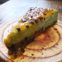 Matcha cake at Honest Greens - Plaça Catalunya in Barcelona
