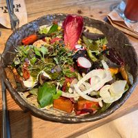 Secret Caesar bowl, veggie lasagna & seasonal grilled veggies   at Honest Greens - Plaça Catalunya in Barcelona