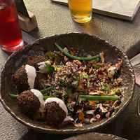 A vegan bowl with extra falafel at Honest Greens - Plaça Catalunya in Barcelona