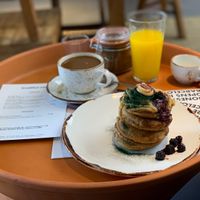 Vegan Pancakes! 💚 at Honest Greens - Plaça Catalunya in Barcelona