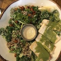 Kale caesar salad with quinoa and tofu + plant-based dressing at Honest Greens - Plaça Catalunya in Barcelona