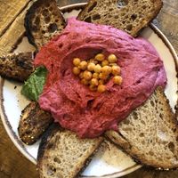 Beetroot hummus  at Honest Greens - Plaça Catalunya in Barcelona