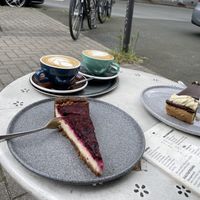 Cheesecake in the front and Donauwelle in the backk   at Fräulein Coffea in Bochum