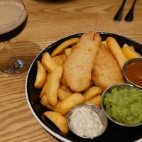 Vegan fish and chips, espresso martini at VGN Boulevard in Stourbridge