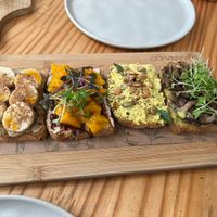 Quartet of toasts!  at Purana in Sao Paulo