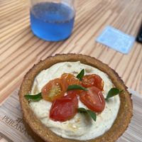 Quiche and sky drink   at Purana in Sao Paulo