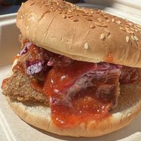 Sweet n spicy seitan wing burger   at Whole Harvest in Saratoga Springs