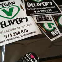 New stickers at Vegetarian Take-away in Torres Vedras