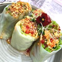 Summer rolls with chilli sauce at Chaophraya in Leeds