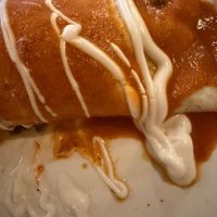 Vegan chimichanga. Photographed only half because forgot to photograph until half-eaten at La Fiesta Chatham in Springfield