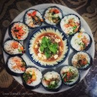 Traditional sushi at Chay Corner in Da Nang