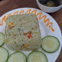 Matcha fried rice at Chay Corner in Da Nang