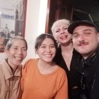 Luca and Sophie with the lovely Chay Corner staff at Chay Corner in Da Nang