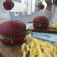 Vegan burgers at Stressfree in Vila Nova De Milfontes