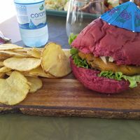 Vegan burger at Stressfree in Vila Nova De Milfontes