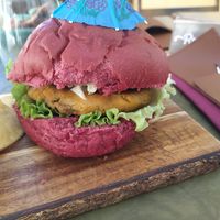 Vegan burger at Stressfree in Vila Nova De Milfontes