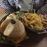 Vegan burger  at Stressfree in Vila Nova De Milfontes