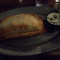 Vegan Guinness stew pasty was good, although my husband's vegan pot pie was better. HUGE and filling, did not finish sadly!  at Cornish Pasty Co in Flagstaff