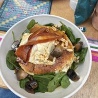 Pancakes with mozza and bacon  at Gurou Street Food in La Rochelle