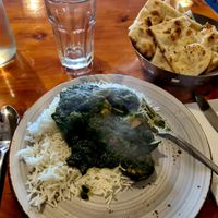 Saag with Mushrooms at Curry Leaf in Onehunga