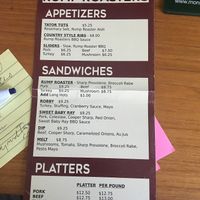 Menu at Rump Roasters in Kennett Square