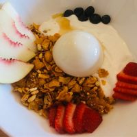 Vegan pana cotta at Woodberry Cafe in Woodend