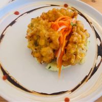 Vegan corn fritter -yum! at Woodberry Cafe in Woodend