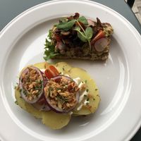 Mushroom and potato at Lillians Smørrebrød in Copenhagen