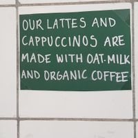 Only plant milk available at Lillians Smørrebrød in Copenhagen