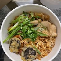 Ramen (pre-pouring the ramen liquid) at Tane Vegan Izakaya in Honolulu