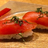 Tomato Nigiri at Tane Vegan Izakaya in Honolulu