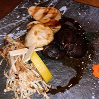 Grilled mushrooms (so good we ordered another plate) at Tane Vegan Izakaya in Honolulu