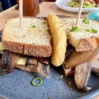 Master of My Domain toastie + hashbrown  at Queenside in Dulwich Hill