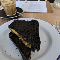 Vegan pickle rick toastie at Queenside in Dulwich Hill