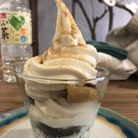 It was a really tasty parfait, used soy milk ice and homemade cocikes. All of those are vegan and i was suprised by the ice, they said it's made from pot
 ale.  at Hinemospan  in Hirakata