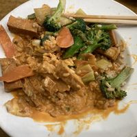 Vegetarian (not vegan) butter tofu with rice & veges  at Veg Out Time in South Yarra