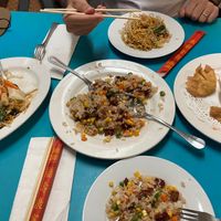 Lucky style fried rice and Lucky style chao mein  at Lucky Creation Vegetarian in San Francisco