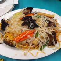 Lucky Creation Chow Mein Noodles at Lucky Creation Vegetarian in San Francisco