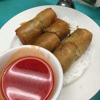Crispy egg rolls at Lucky Creation Vegetarian in San Francisco