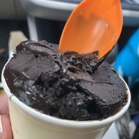 “Extra Black” is very fudge-like! Yum! at Fellini Gelato & Caffe in Houston