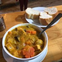 Yam/carrot soup (amazing) at Ginger Home in Sapa