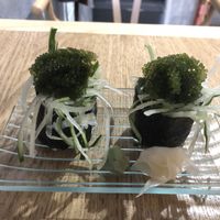 Sea grape sushi , one order  at Maruyama 丸山精进料理 in Shanghai
