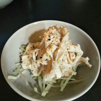 New dish shredded chicken. at Maruyama 丸山精进料理 in Shanghai
