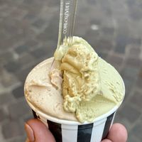 Hazelnut and pistachio   at Gelateria Venturelli in Desenzano Del Garda