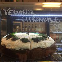 Lemon cake at Storm B Café in Copenhagen