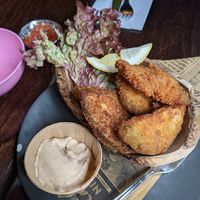 Fried avocado fingers with vegan chipotle mayo starter at Popocatepetl in Breda